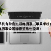 苹果手机有杂音滋滋咋回事（苹果手机有杂音滋滋咋回事设置噪音消除也没用）